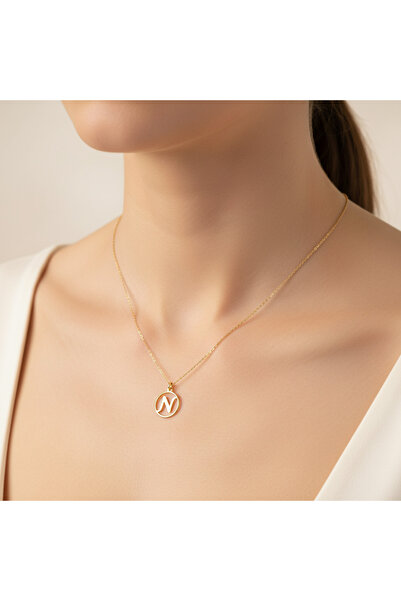 TabiTela 14 ayar altın kolye ucu "N"harfi GM268 1 gr