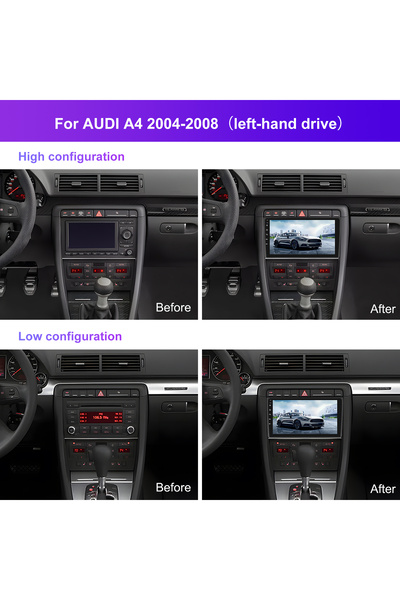 podofo Navigation Audi A4 2004-2008, Wireless Carplay & Android Auto, 4GB RAM, Rear View Camera as a gift