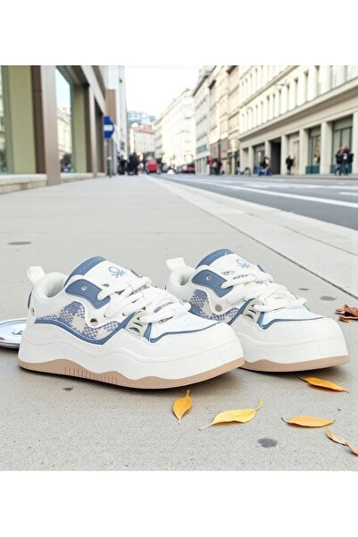 Benetton 12157 Beyaz Tam Ortopedik Sneaker Günlük Kadın Spor Ayakkabı