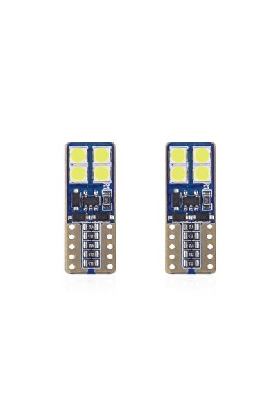 AMIO Set becuri auto cu LED CANBUS compatibil T10e W5W 8 SMD Alb 12/24V