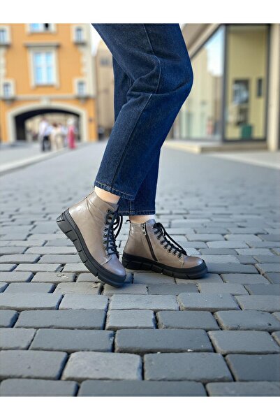 Mammamia D25Kb-1935 Mink Genuine Leather Full Orthopedic Daily Women's Boots