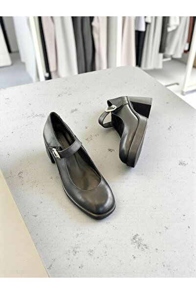 Mammamia D25Ka-470 Black Genuine Leather Full Orthopedic Women's Casual Daily Shoes