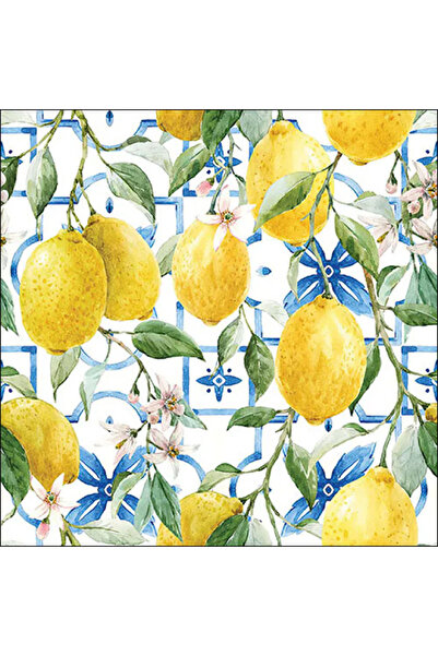Ambiente Mediterranean Lemons 33x33 cm Table Napkins FSC Mix - yellow