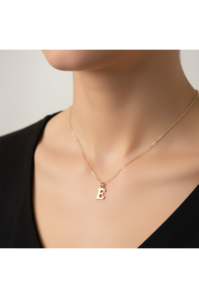 TabiTela 14 ayar altın kolye ucu "E"harfi GM750 0.5 gr