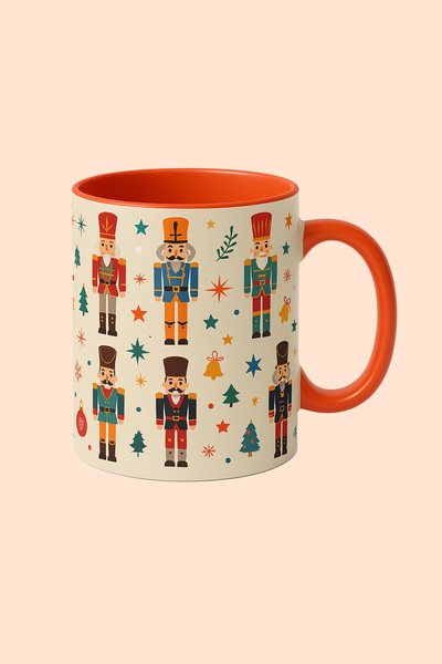 megodesignn Fındıkkıran Temalı Seramik Kupa – MEGO Design | 300 ml Yılbaşı Kupa