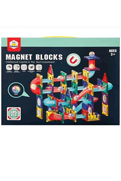 H.H.M ŞENVER TİCARET Magnetic Blocks and Lighted Track Ball 105 Pieces