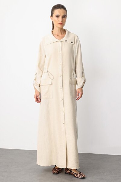 Micca Poly /Cupra Ön Beden Özel Dokuma Kumaş Spor Kap Ferace-Bej