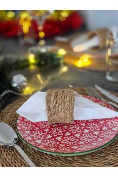 SEVER HOME Wicker Napkin Ring/Rafle 6 Pieces Brown 5 X 6 cm