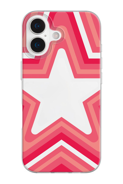 shoptocase iPhone 17 Uyumlu Logo Detaylı STAR Desenli Şeffaf Silikon Telefon ...