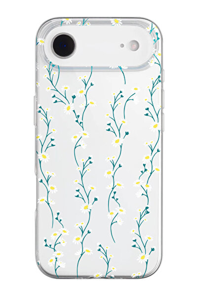 shoptocase iPhone 17 Air Compatible Daisy Creeper Patterned Transparent Silicone Phone Case
