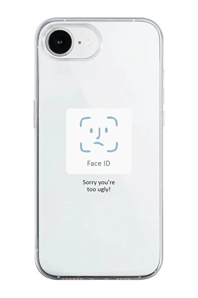shoptocase iPhone 16E Uyumlu Face Id Desenli Şeffaf Silikon Telefon Kılıfı