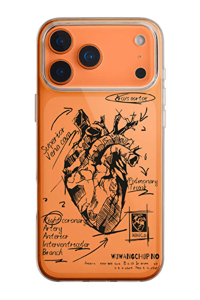 shoptocase iPhone 17 Pro Uyumlu Anatomik Kalp Desenli Şeffaf Silikon Telefon ...