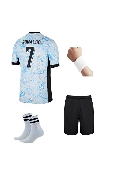 SPECİAL ARENA Portekiz 2024-25 Cristiano Ronaldo Çocuk Forması 4'lü Set BEYAZ.MAVİ