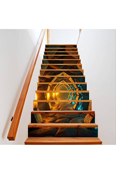 Avex Autocolant decorativ pentru scări interioare, imprimare autocolantă de î...