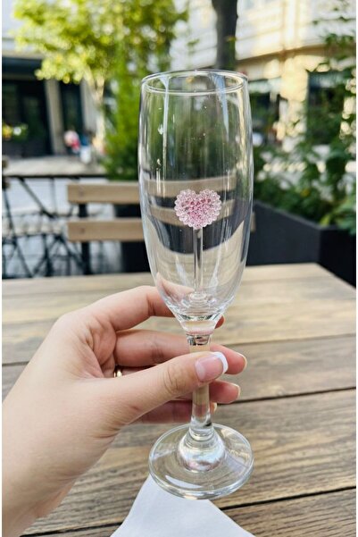 Arsglass El Yapımı Kristal Kalp Figürlü Cam Kadeh Tekli