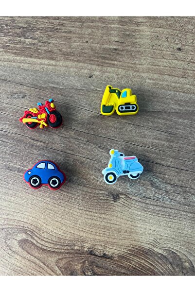 Crocs Jibbitz Terlik Süsü 4 Adet Arabalar, motorlar