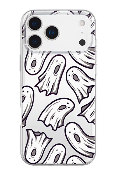 shoptocase iPhone 17 Pro Max Compatible Ghosts Patterned Transparent Silicone...