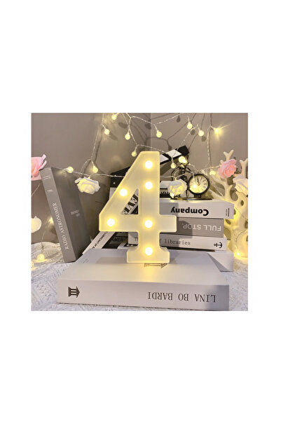 Mirific Party LED lamp 21×13.4×3.5 cm, battery-powered, number 4 (PPQT8313)