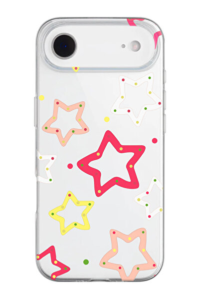 shoptocase حافظة هاتف من السيليكون الشفاف بنمط النجوم الملونة المتوافقة مع ها...