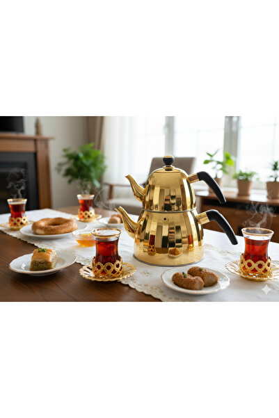 VICALINA GOLD RENK LÜKS ÇELİK ÇAYDANLIK