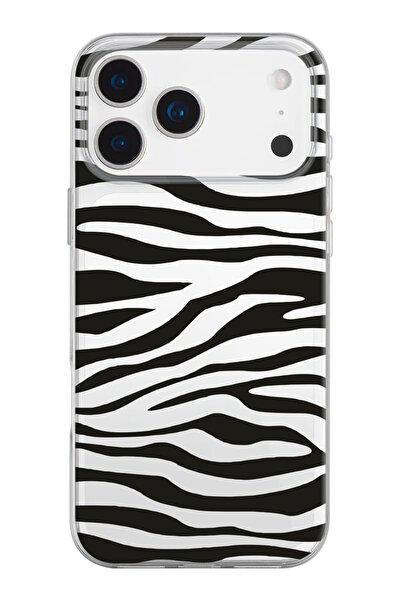 shoptocase iPhone 17 Pro Max Compatible Zebra-2 Patterned Transparent Silicon...