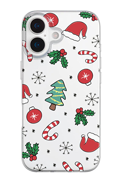 shoptocase iPhone 17 Uyumlu Yılbaşı-2 Desenli Şeffaf Silikon Telefon Kılıfı