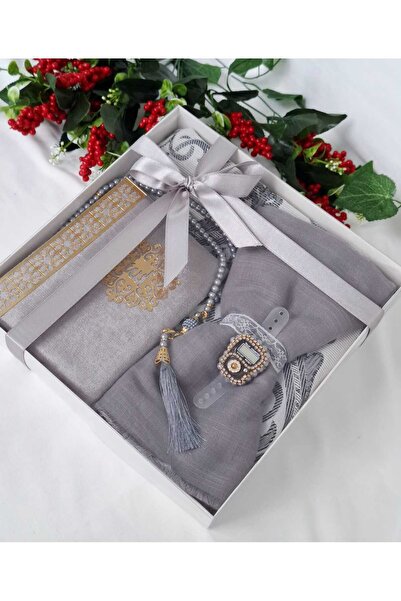 hira tasarım Gift Dowry Bridal Bundle Set Prayer Rug Set Headscarf Zikirmatik Prayer Beads Yasin Sharif