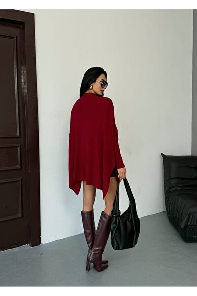 Emel Yıldız Long Sleeve Knit Poncho