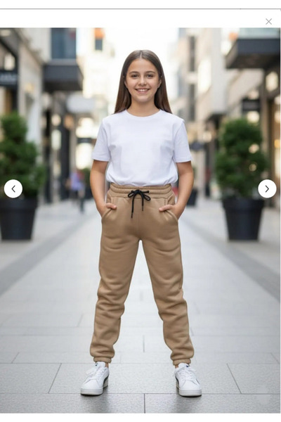 LYZALÜX UNİSEX ÇOCUK KOMPAK KUMAŞ 3 İPLİK ŞARDONLU EŞOFMAN ALTI