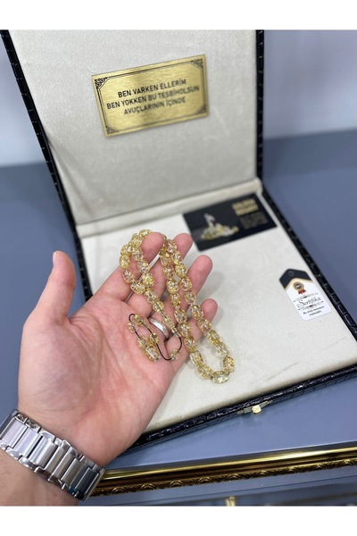 ANP MODA TASARIM Özel Yazılı. Özel Kutulu 24k Altın Parçacıklı Tesbih Erkek Hediye Sertifikalı Kişiye Özel Isimli