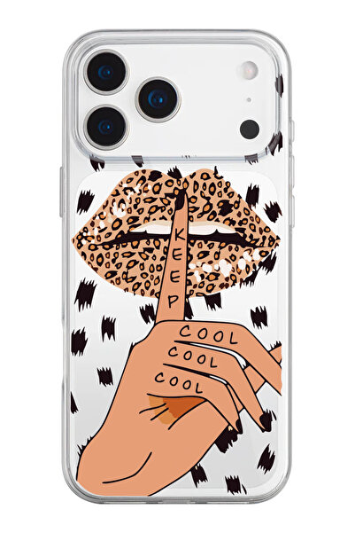 shoptocase iPhone 17 Pro Max Uyumlu Keep Cool Desenli Şeffaf Silikon Telefon ...