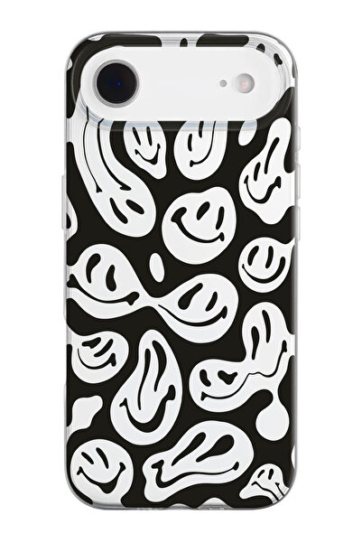 shoptocase غطاء هاتف من السيليكون الشفاف بنمط الوجوه المبتسمة المتوافق مع iPh...
