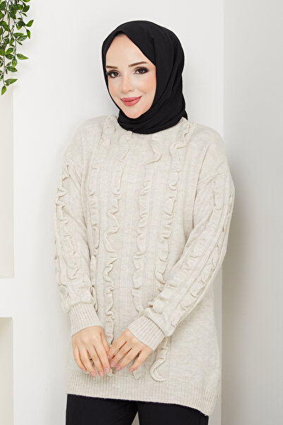 Pamuk Butik Women's Ruffle Detailed Sweater