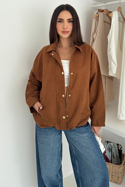 Noa Noa Γυναικείο παλτό με φερμουάρ και χρυσά κουμπιά – Στυλ με διάσταση