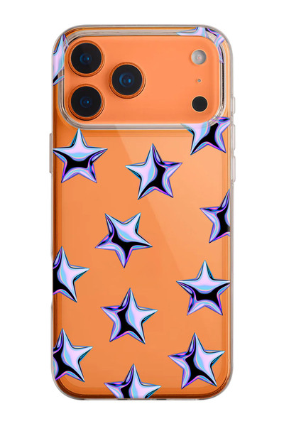 shoptocase حافظة هاتف من السيليكون الشفاف بنمط النجوم الأرجوانية المتوافقة مع...