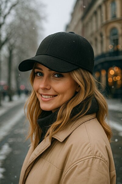 MARBERRY Șapcă de damă din lână neagră