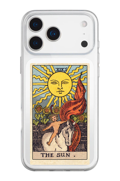 shoptocase iPhone 17 Pro Max Compatible the Sun Tarot Pattern Transparent Silicone Phone Case