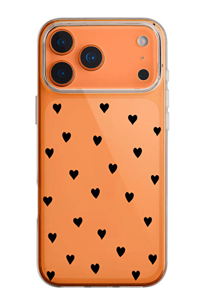 shoptocase حافظة هاتف من السيليكون الشفاف بنمط القلوب المتوافقة مع هاتف iPhone 17 Pro