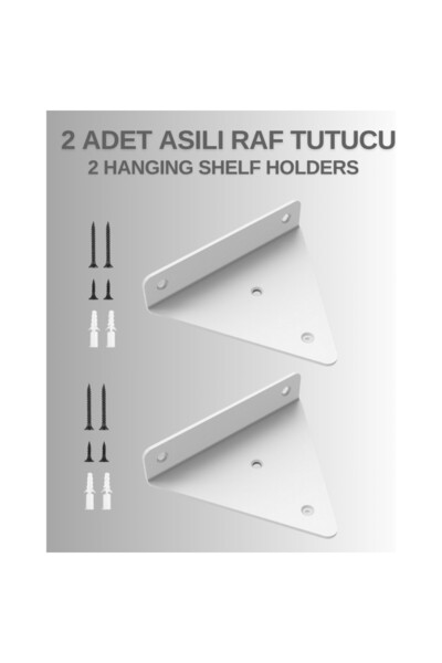 Beasym 2'li Gizli Duvar Rafı Askı Aparatı - Sağlam Metal Üçgen Raf Tutucu Braketi