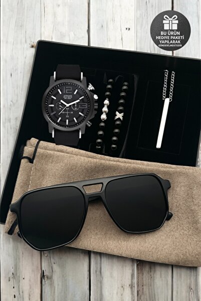Northwatch Erkek Saat Gözlük Bileklik ve Kolye Hediye Seti – Şık Kutulu Kombin