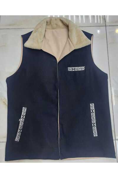 Generic Double-sided flip-up vest, two colors: navy and beige