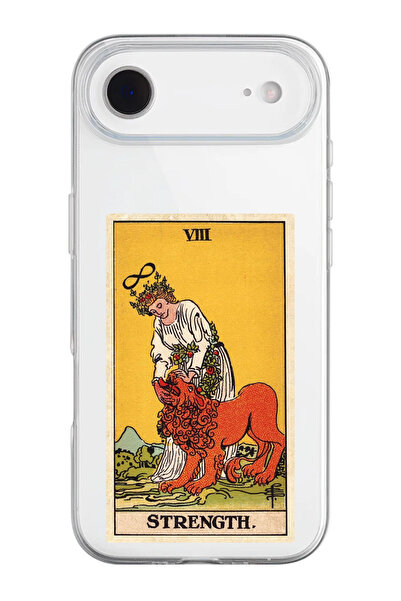 shoptocase iPhone 17 Air Compatible the Strenght Tarot Patterned Transparent Silicone Phone Case
