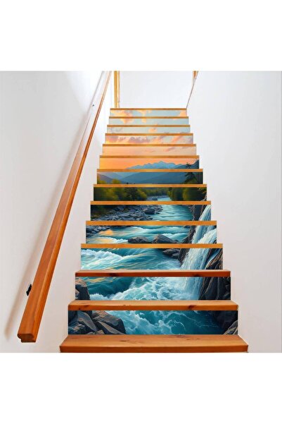 Avex Autocolant decorativ pentru scări interioare, imprimare autocolantă de î...