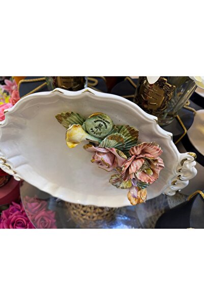 Handmade Esterhomedecor Capodimonte Porcelain Tray 34*36cm