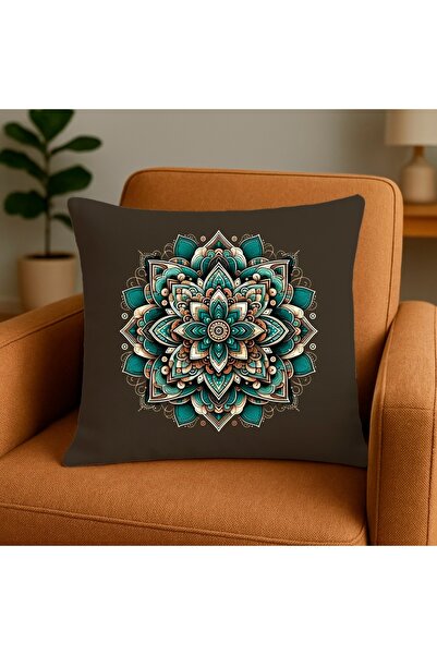 MİNOZA Digital Printed Mandala Patterned Decorative Throw Pillow Cover