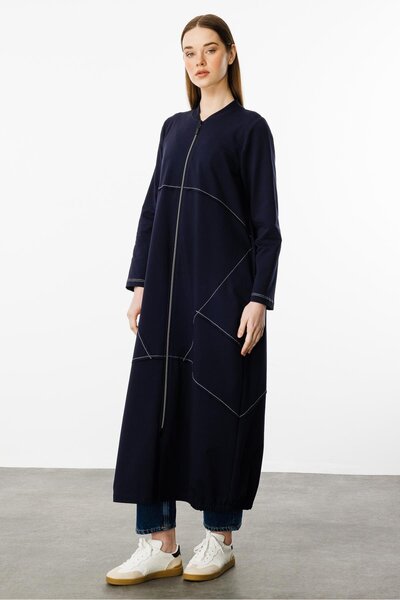 Micca Spor Dikiş Detaylı Döküm Pamuk Karışımlı Örme Kap/Ferace-Laci