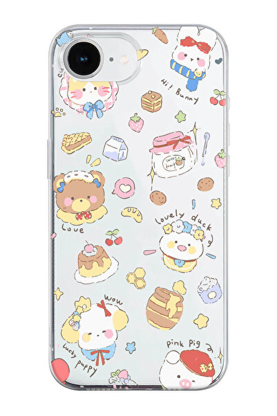 shoptocase iPhone 16E Compatible Animals Patterned Transparent Silicone Phone...