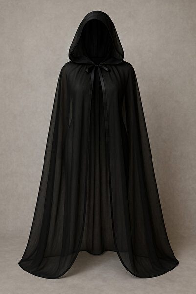 Misue Handmade Chiffon Hooded Cape, Photo Shoot and Special Day Outfit, Maternity Shoot Costume