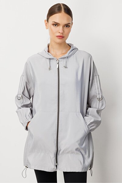 Micca Poly Cupra Spor Ara Boy Basen Örten Baharlık Trench / Kap-Gri