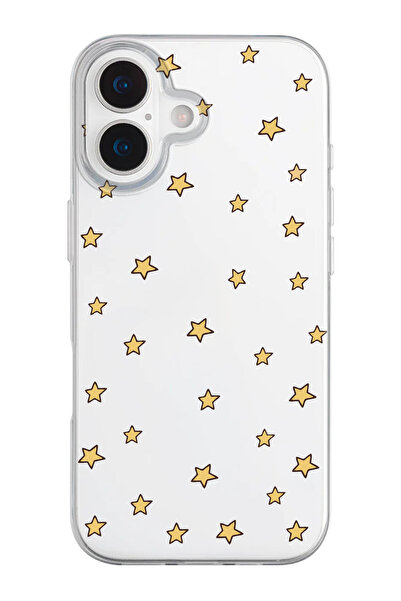 shoptocase iPhone 17 Compatible Stars Pattern Transparent Silicone Phone Case